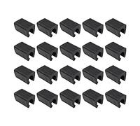 VOANZO 20 Piezas de plástico de 12 mm para pies de Silla en Forma de U, Tapas de Tubo deslizantes para Suelo, Cubierta Negra para sillas de Acero Tubular (Negro)