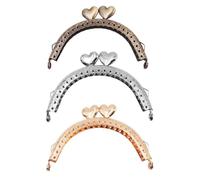 VOANZO 3 piezas Vintage Monedero Marco arco beso cierre cerradura metal moneda bolsa mango para hacer bricolaje bolso costura artesanía accesorios