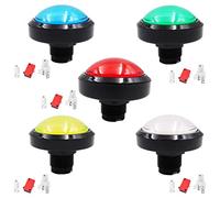VOANZO 5 botones pulsadores iluminados LED de 12 V botón gigante de entrada 5 colores botón grande para Arcade Pop's Music DJ Dancing Machine -Diámetro 60 mm