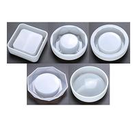 VOANZO 5 moldes de Silicona para Hacer Decoraciones de Mesa, Posavasos, ceniceros, portavelas, Almohadillas para macetas, etc.(Cuadrado+Redondo+rombo+Forma de sección+Forma de sección Grande)