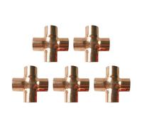 VOANZO 5 Piezas de unión Cruzada de 4 vías de 15 mm para tuberías de plomería, Aire Acondicionado, refrigeración, calefacción Central, Sistemas de tuberías de Gas