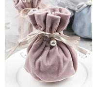 VOANZO 5PCS Bolsa de regalo de boda, Almacenamiento de comida para dulces de boda, Bolsas de terciopelo para dulces Suministros de fiesta Decoración de cumpleaños (Rosa)