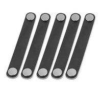 VOANZO 5PCS Tirador de Puerta para Muebles Herrajes de Cuero de Primera Capa Tirador de Puerta Cuero de PU para herrajes para Muebles Doble Clavo 17cm (Negro)
