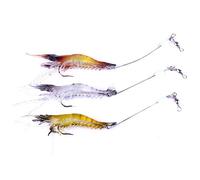 VOANZO 6 uds señuelo de Pesca de camarón Suave Cebo Suave con Anzuelo señuelo de Pesca de mar Color Mezclado para pargo de bacaladilla de lubina