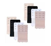 VOANZO 8 piezas de extensión de sujetador para mujer, 3 ganchos, 3 filas de sujetador de mujer, correa de extensión suave y cómoda elástica