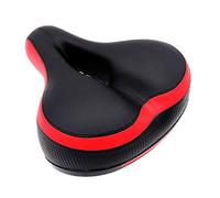VOANZO Asiento de Bicicleta Sillín de Bicicleta, sillín de Resorte de 260x210 mm Cojín Ancho Suave para Ciclistas híbridos MTB Road Gel Comfort (Rojo)