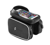 VOANZO Bolsa de Cuadro de Bicicleta de Gran Capacidad, teléfono móvil de 6 Pulgadas con Pantalla táctil de TPU, Paquete de Tubo Delantero Laminado Impermeable para Bicicleta