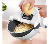 VOANZO Cesta de desagüe Cortador de Verduras [9 EN 1], Picador de Verduras Multifuncional Cocina Vegetal Trituradora de Frutas Rallador Rebanadora portátil