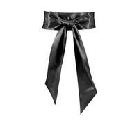 VOANZO Cinturón de Novia para Mujer, cinturón de satén para Boda, Fiesta, Novia, Lazo de Cinta, Accesorios para Fiestas, Ocasiones Especiales, 3,7 Pulgadas de Ancho, Talla única (Negro)