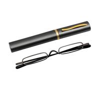 VOANZO Gafas de Lectura 1.5 Lentes Anti-luz Azul Portátiles Gafas de Pluma Mini Lector Compacto -Negro