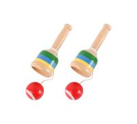 VOANZO Juego de 2 Piezas de atrapapelotas de Madera para coordinación Mano-Ojo, Juego Tradicional, Mini Juego de Pelota, Juego de lanzar y atrapar, para diversión al Aire Libre y en Interiores