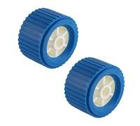 VOANZO Juego de 2 Rodillos para Remolque de Barco, Rodillos oscilantes Acanalados Marinos de 108 x 75 x 19 mm, PP Azul, Resistentes a Altas temperaturas para el Lanzamiento de remolques de Yates