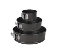 VOANZO Juego de 3 moldes Redondos para Pasteles: moldes para Hornear Desmontables antiadherentes de 4, 7 y 9 Pulgadas con Fondos extraíbles, Ideales para Pasteles de Queso, Tartas, Pizzas y quiches