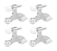 VOANZO Juego de 4 topes de puerta con bisagras de níquel cepillado Tope de puerta ajustable resistente con puntas de parachoques de goma blanca