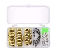 VOANZO - Juego de 69 aparejos de pesca de Texas, kit de gancho de pesca, cobre bala roscada, gancho de manivela, pasador mejorado, doble círculo