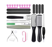 VOANZO Kit de Cuidado de pies de Acero Inoxidable 20 en 1 para el Cuidado de pies de escofina de pies removedor de Piel Muerta Kit de pedicura para pies de pies para Viajes cosmetología casa