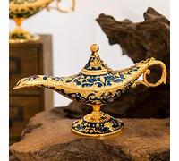 VOANZO Magic Aladdin, Retro Metal Fairy Tale Aladdin Magic Genie Teapot Oil Home Table Decoration (azul)