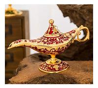 VOANZO Magic Aladdin, Retro Metal Fairy Tale Aladdin Magic Genie Teapot Oil Home Table Decoration (rojo)