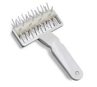 VOANZO Pizza Needle Rodillo con púas Herramienta Ruedas Rolling Hojaldre Cortador de Pastel Máquina de sacador de Pan Plástico DIY Mango para Hornear (Blanco)