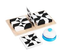 VOANZO Rompecabezas de Bloques Ocultos de Madera para niños y niñas, Rompecabezas de Bloques Ocultos para niños y niñas, Rompecabezas Educativo en Blanco y Negro, Juego de combinación de Formas