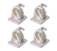 VOANZO Soporte de barra de cortina autoadhesivo para barra de cortina de 4 piezas para baño y hotel