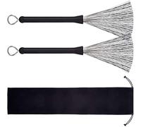 Voarge 1 pares Escobillas de Batería, Escobillas para batería, Cepillos Tambor Retráctil y Ajustable Cepillos Alambre, Con bolsa almacenamiento