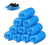 Voarge 100 fundas desechables para zapatos, impermeables y extragruesas, de material CPE de alta calidad, para suelo, alfombras, lugares de trabajo, protección interior y exterior, color azul