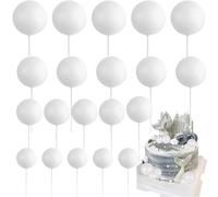 Voarge 20 piezas Topper de Pastel de Globos Mini Globos Decoración de Pastel Bolas, Decoración de Pastel Postre, Boda Decoración (blanco)