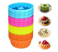 Voarge 24 moldes de silicona reutilizables para magdalenas, cupcakes, postres, chocolate, pudín (6 colores)