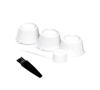 Voarge 3 cápsulas de café, filtro de café, capsulas para cafeteras Dolce gusto reutilizables rellenables - + 1 cuchara para rellenar - 1 cepillo para limpiar de regalo,Blanco