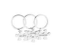 Voarge 3 pcs Anillo de Llavero con Cadena, Llavero de Rompecabezas para Amigas Familias, Regalo Fino y Monada de Amistad, Creativa Llaveros