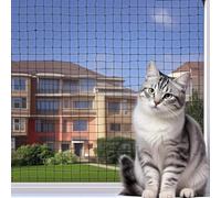 Voarge 4 x 3 M Red para gatos para balcón, red para gatos sin taladrar con cuerda de fijación, clavos, bridas, red de balcón para gatos para asegurar balcones, terrazas, ventanas, puertas, vallas
