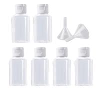 Voarge 6 Unids 50 ml Botella de Muestra de plástico vacía Recipiente contenedor pote con Tapa Plegable para emulsión, de Viaje de Vuelo de Aire Claro para Champú