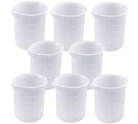 VOARGE 8 vasos medidores de silicona, 100 ml, vasos medidores de plástico, vasos de graduación para laboratorio, para manualidades, resina epoxi, moldes de fundición para arte y cocina
