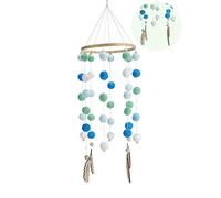 Voarge Bolas de Fieltro y decoración de Plumas, Colgar en el Pesebre, Bolas de Piel, Plumas, virutas de Madera, carillones de Viento, Campanas de Cama, Redes de Cama y Soportes para Fotos