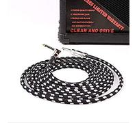 VOARGE - Cable de 3 m para instrumentos, 6,3 mm, protección acústica, clavija angulada y 1 conector estándar para guitarra eléctrica, bajo, mandolina eléctrica, Pro Audio