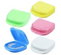 Voarge Caja para dentaduras dentales, recipiente para prótesis dentales, recipiente para prótesis dentales, 5 unidades