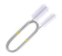 Voarge Cepillo de limpieza para acuario, 150 cm, flexible, doble extremo, manguera de acuario, filtro de tubos, para acuario (blanco)