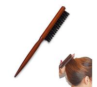 Voarge Cepillo de pelo con mango de madera, cerdas de jabalí, cepillo para tupier, cepillo para salón para largo, grueso, rizado, ondulado, seco o dorado, reduce el cabello