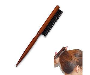 Voarge Cepillo de pelo con mango de madera, cerdas de jabalí, cepillo para tupier, cepillo para salón para largo, grueso, rizado, ondulado, seco o dorado, reduce el cabello