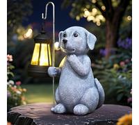 Voarge Estatua de jardín solar, decoración de jardín, luz solar, arte de jardín con farolillo solar, figuras de jardín, escultura iluminada, adornos para exteriores, balcón, terrazas, regalos para