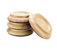 VOARGE Juego de 4 protectores de suelo para piano Caster Cups Piano Foot Pads, de madera dura, 4 unidades, roble natural, accesorios para piano Caster Cups (Wood)