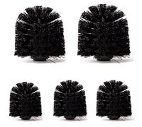 Voarge Juego de 5 cabezales de repuesto para escobilla de inodoro, cabezal de escobilla de inodoro de plástico Ø 8 cm, negro