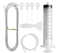 Voarge Juego de 8 piezas de limpieza para frigorífico, cepillos frigoríficos + jeringa de 100 ml + tubo de limpieza para frigorífico + rasqueta nevera antihielo + 4 insertos de orificio de desagüe