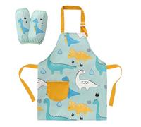 Voarge Juego de delantales de cocina para niños, delantal ajustable para cocina, cocina, hornear, pintura, fiesta, delantal infantil para 6-9 años, Dinosaurios, M