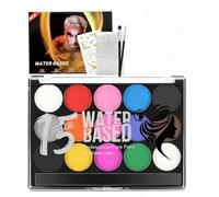 Voarge Juego de pintura facial para niños, pintura facial para niños, base de agua, maquillaje de carnaval de Halloween (15 colores)