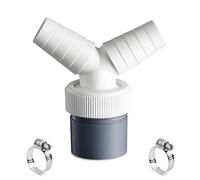 Voarge Lavadora de desagüe de doble conexión en Y, adaptador en Y para lavavajillas, salida para tubo de 40 mm de diámetro y entrada de 18 - 24 mm, con 2 abrazaderas de manguera
