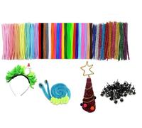 Voarge Limpiador de pipas de 300 piezas, 37 colores, multicolor, para manualidades, 30 cm, limpiador de pipa, 100 cabezales de inserción directa, adecuado para la fabricación de flores, animales