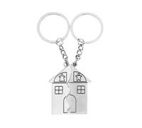 Voarge Llaveros Personalizados, forma de casa puzzle, amor, llavero de acero inoxidable, parejas, llavero, familia, 2 Unids Llaveros Set de la Decoración para Hombres y Mujeres
