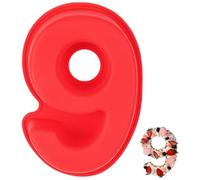 Voarge Molde de silicona con números, molde para hornear números grandes 3D Number Cake Molde para hornear número DIY cumpleaños infantil con números, patrón de números, fabricación de pasteles para